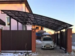 Односкатный навес для машины на дачу